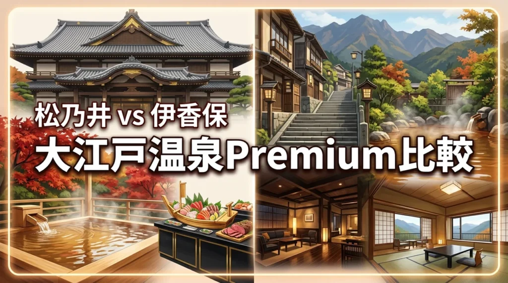大江戸温泉物語Premiumの松乃井と伊香保を比較！旅行の目的に合うのはどっち？