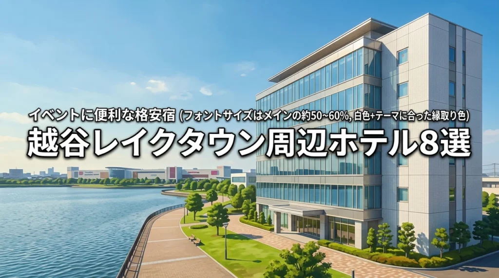 越谷レイクタウン周辺のホテルはどこが良い？イベントに便利な格安の宿8選