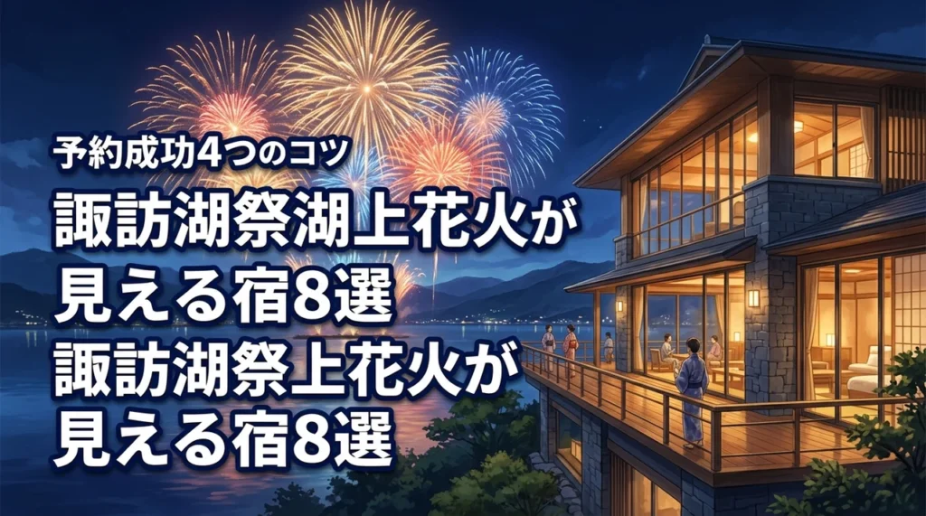 2026年諏訪湖祭湖上花火大会が見れるホテル・宿8選！予約を成功させる4つのコツ